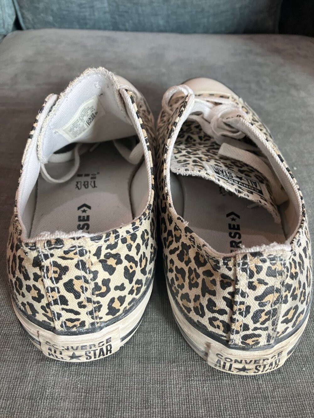 Converse All Star Mens 10 Leopard Print Low Top Sneakers Animal Print Canvas - Picture 4 of 8